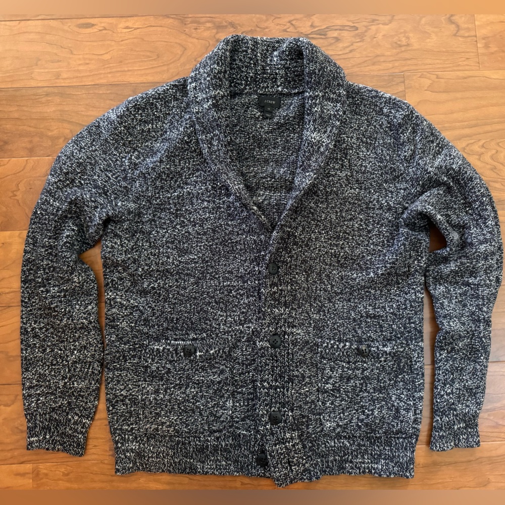 J Crew Salt & Pepper Cotton Knit Cardigan
